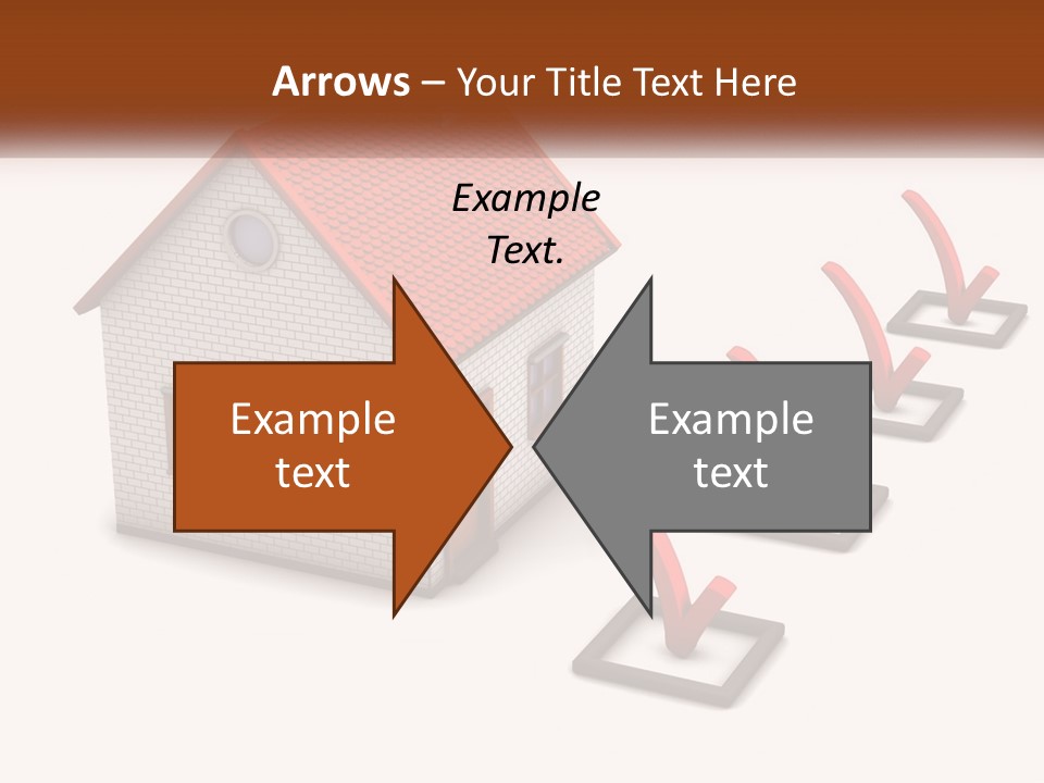 A House With A Red Roof And A Red Arrow Pointing To It PowerPoint Template