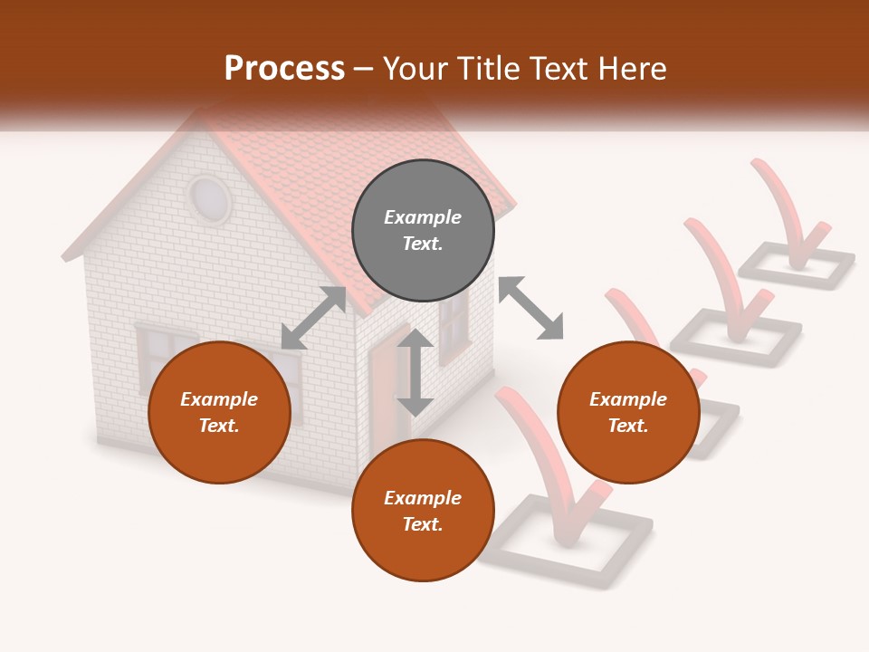 A House With A Red Roof And A Red Arrow Pointing To It PowerPoint Template