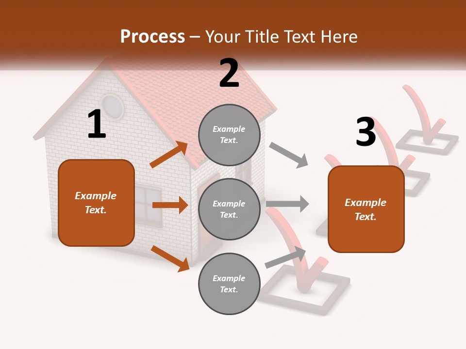 A House With A Red Roof And A Red Arrow Pointing To It PowerPoint Template