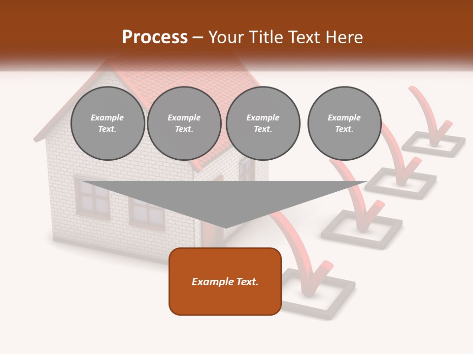 A House With A Red Roof And A Red Arrow Pointing To It PowerPoint Template