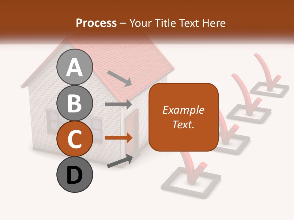 A House With A Red Roof And A Red Arrow Pointing To It PowerPoint Template