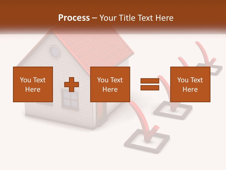 A House With A Red Roof And A Red Arrow Pointing To It PowerPoint Template