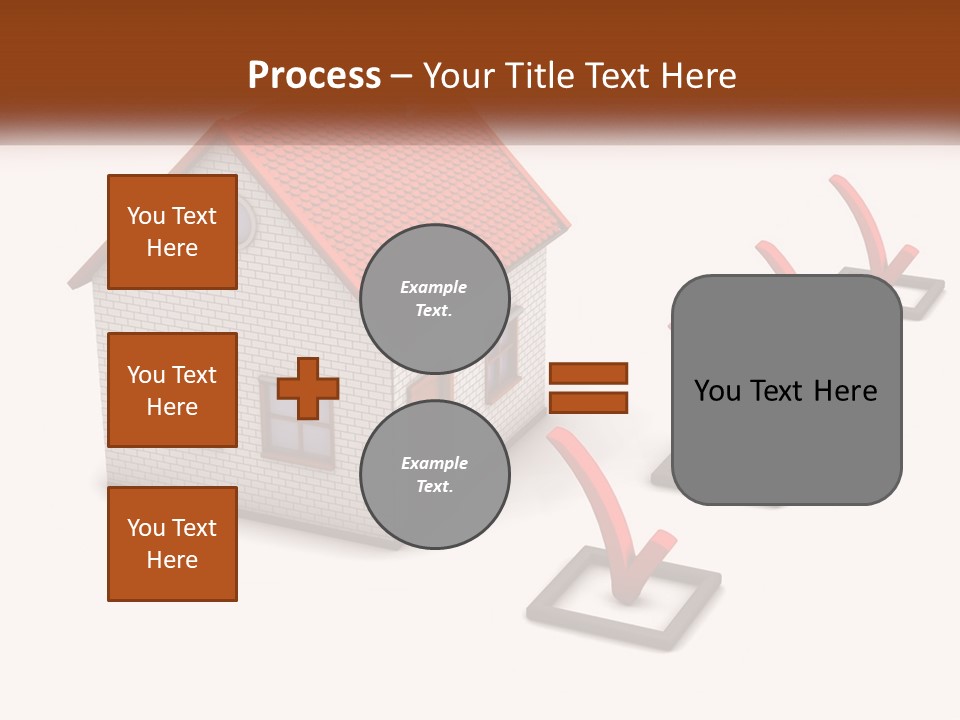 A House With A Red Roof And A Red Arrow Pointing To It PowerPoint Template