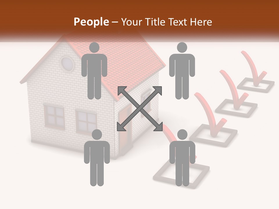 A House With A Red Roof And A Red Arrow Pointing To It PowerPoint Template
