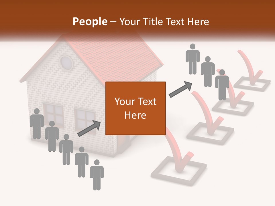 A House With A Red Roof And A Red Arrow Pointing To It PowerPoint Template