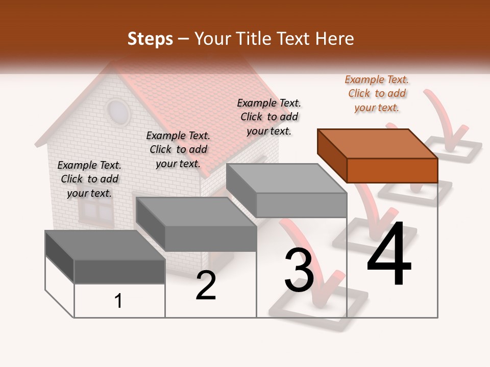 A House With A Red Roof And A Red Arrow Pointing To It PowerPoint Template
