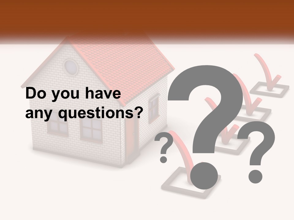 A House With A Red Roof And A Red Arrow Pointing To It PowerPoint Template