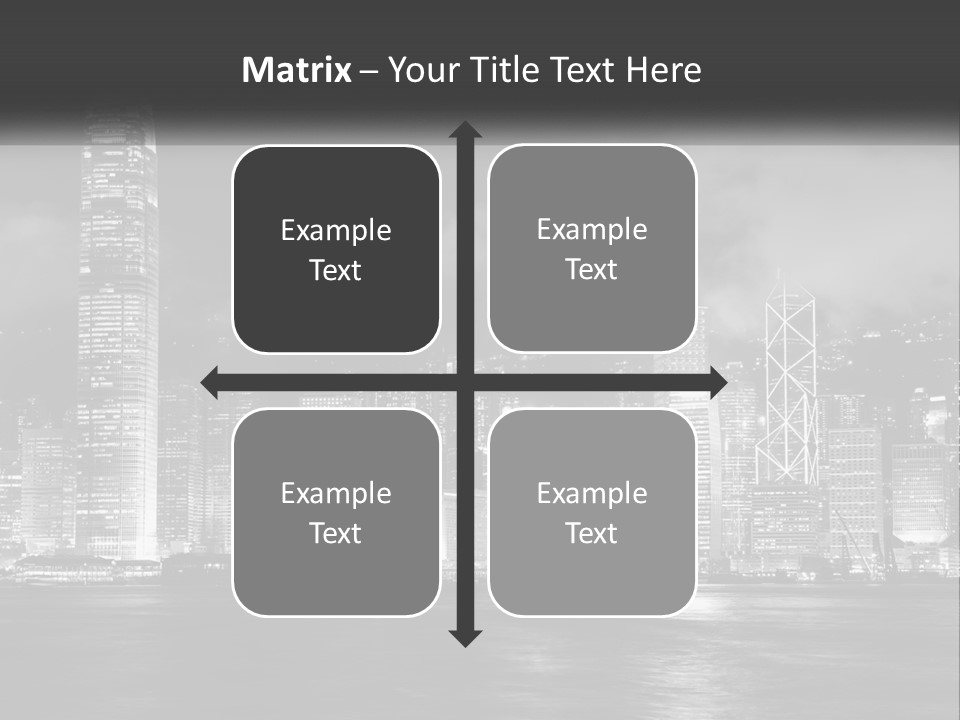 A Black And White Photo Of A City At Night PowerPoint Template