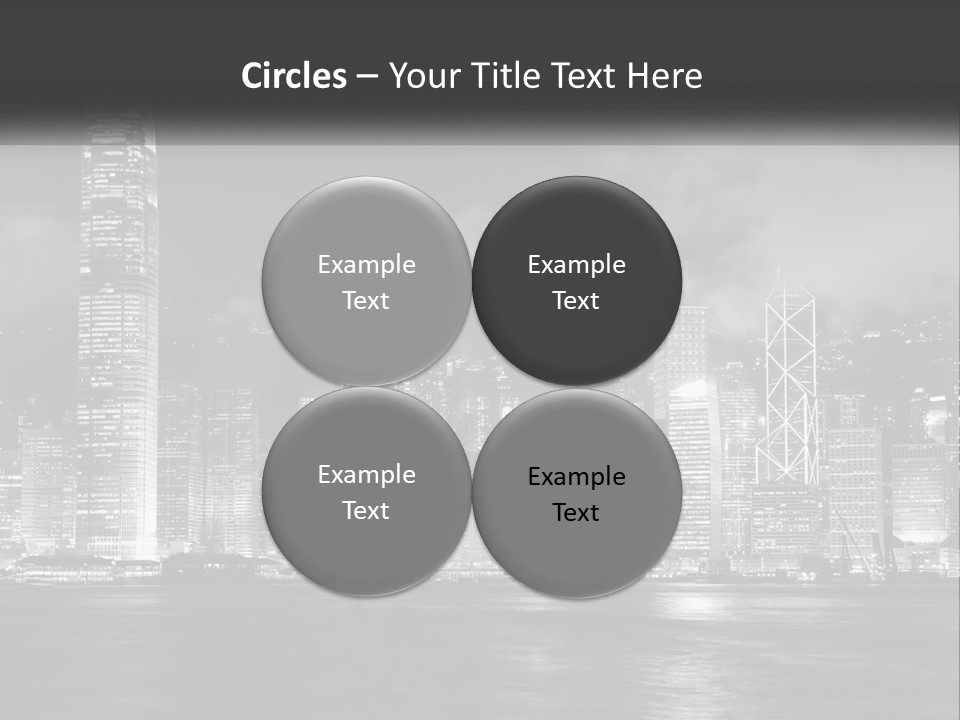 A Black And White Photo Of A City At Night PowerPoint Template