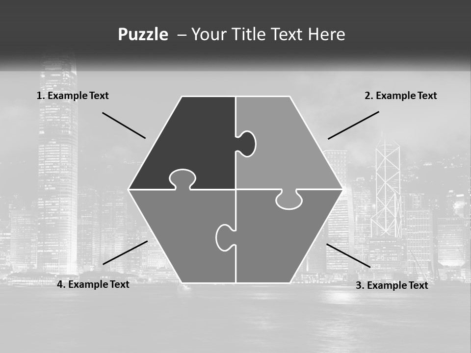 A Black And White Photo Of A City At Night PowerPoint Template