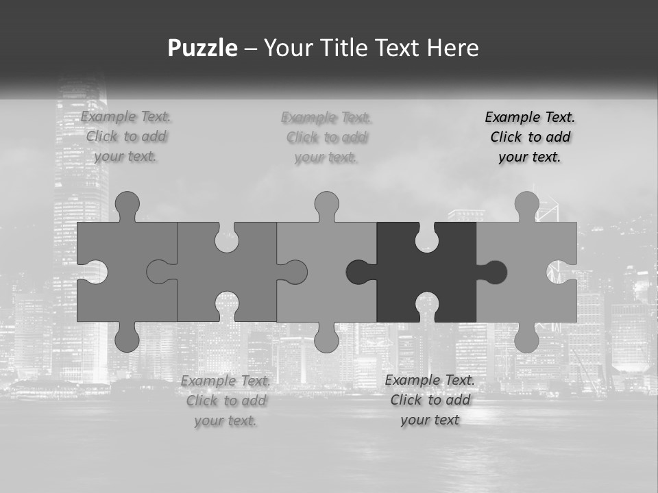 A Black And White Photo Of A City At Night PowerPoint Template