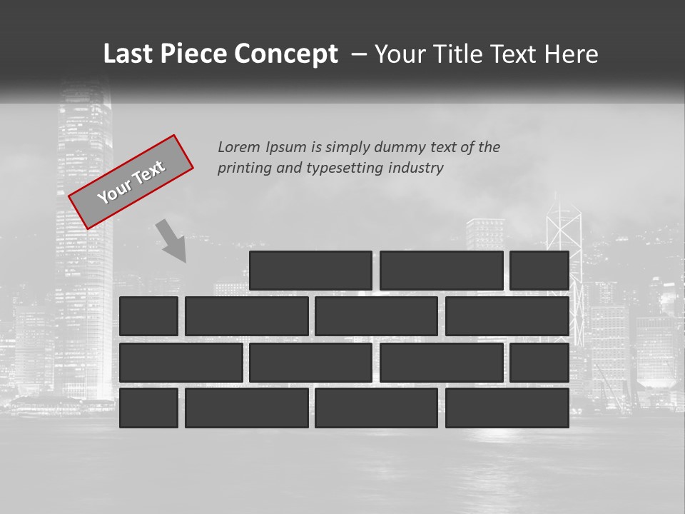 A Black And White Photo Of A City At Night PowerPoint Template