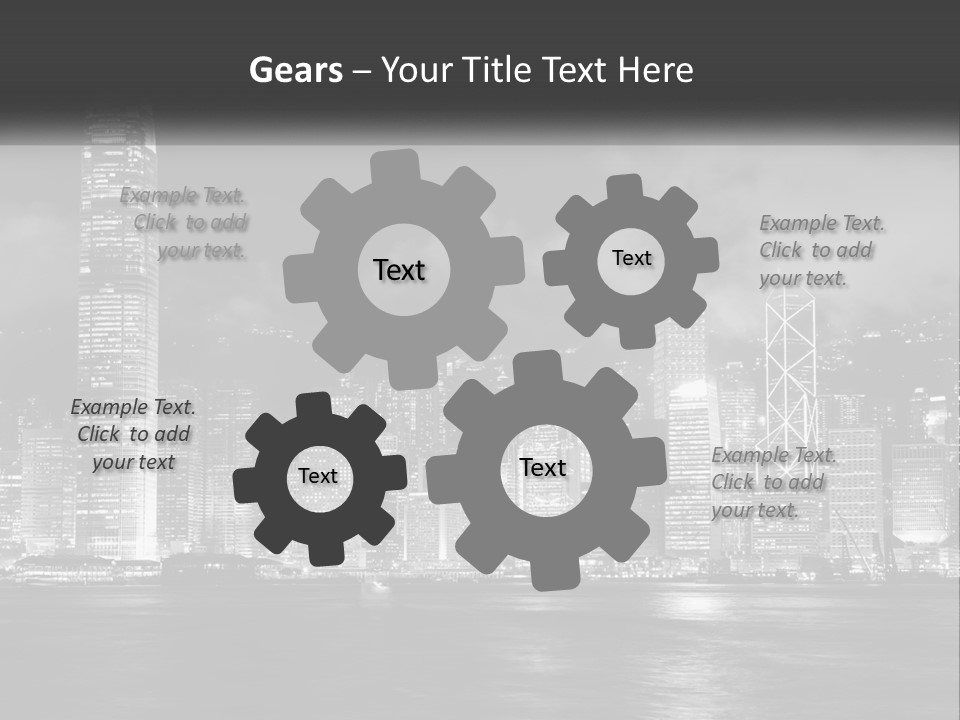 A Black And White Photo Of A City At Night PowerPoint Template