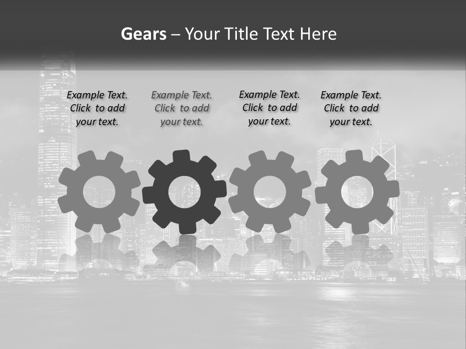 A Black And White Photo Of A City At Night PowerPoint Template