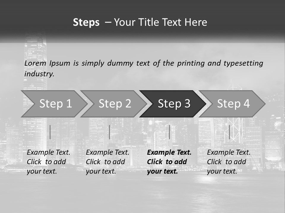 A Black And White Photo Of A City At Night PowerPoint Template