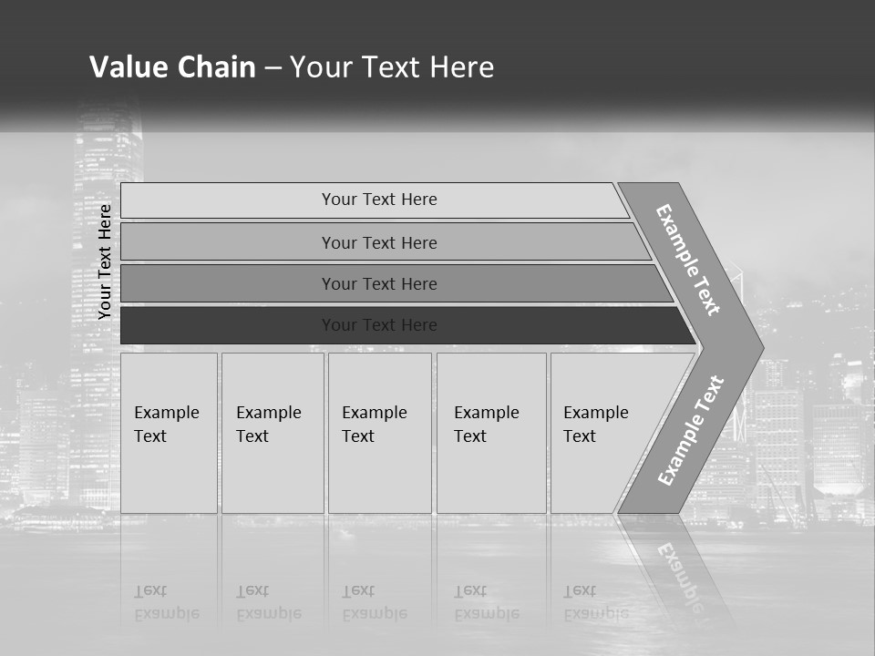 A Black And White Photo Of A City At Night PowerPoint Template