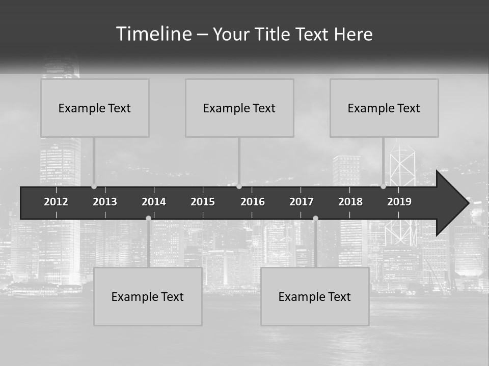 A Black And White Photo Of A City At Night PowerPoint Template