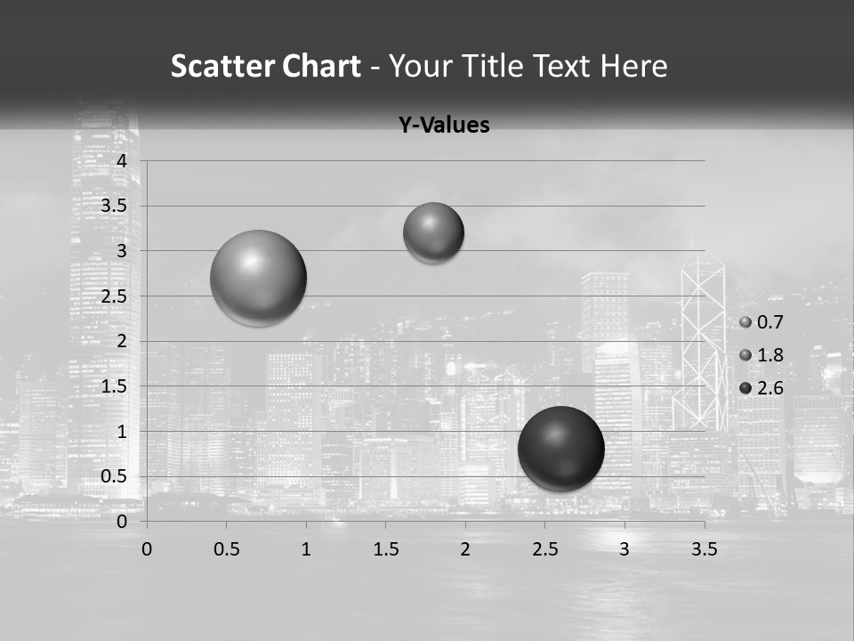 A Black And White Photo Of A City At Night PowerPoint Template