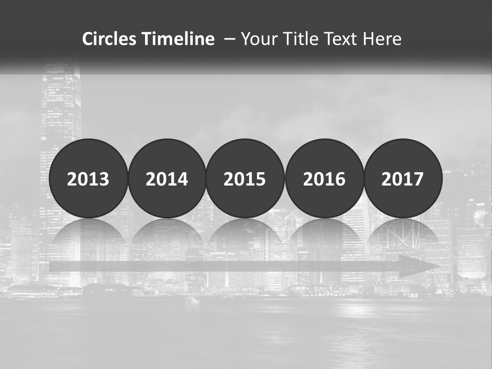 A Black And White Photo Of A City At Night PowerPoint Template