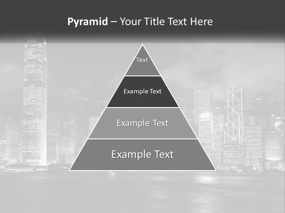 A Black And White Photo Of A City At Night PowerPoint Template