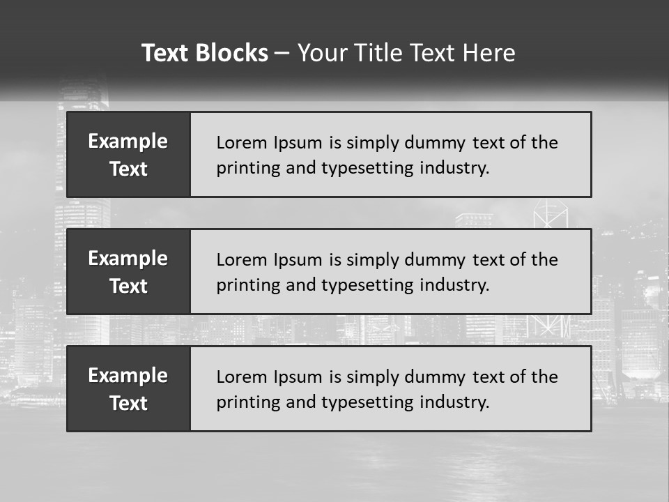 A Black And White Photo Of A City At Night PowerPoint Template