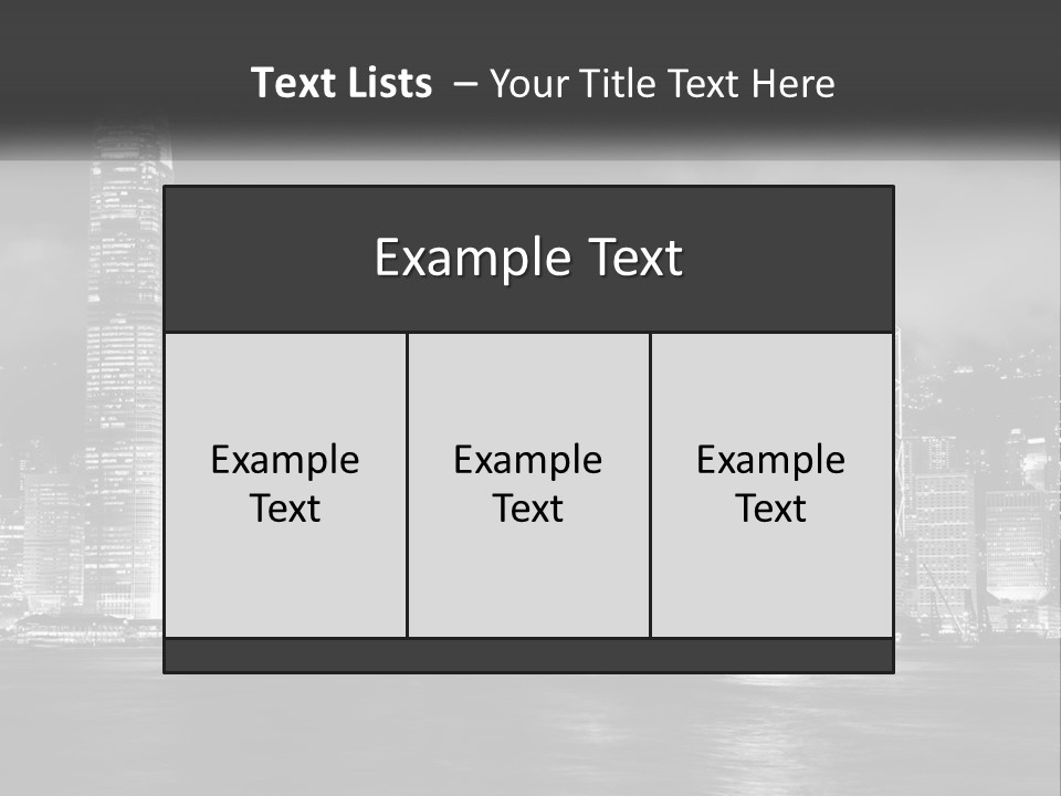 A Black And White Photo Of A City At Night PowerPoint Template