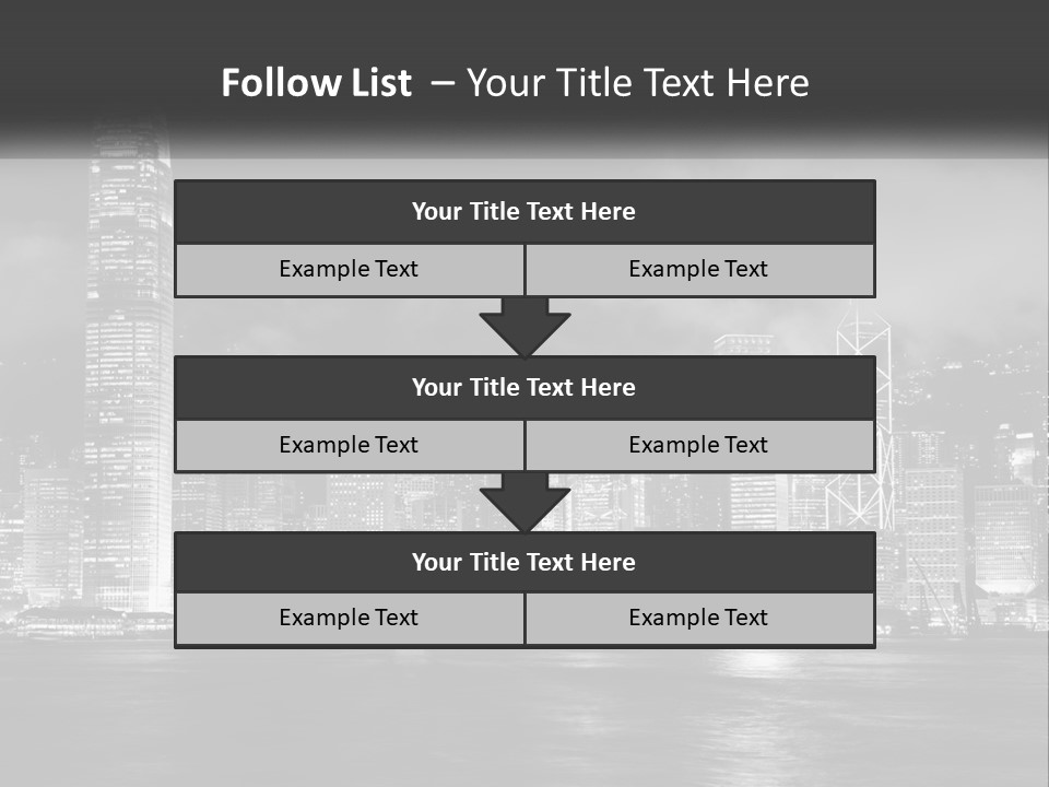 A Black And White Photo Of A City At Night PowerPoint Template