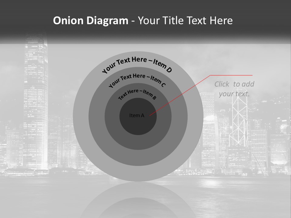 A Black And White Photo Of A City At Night PowerPoint Template