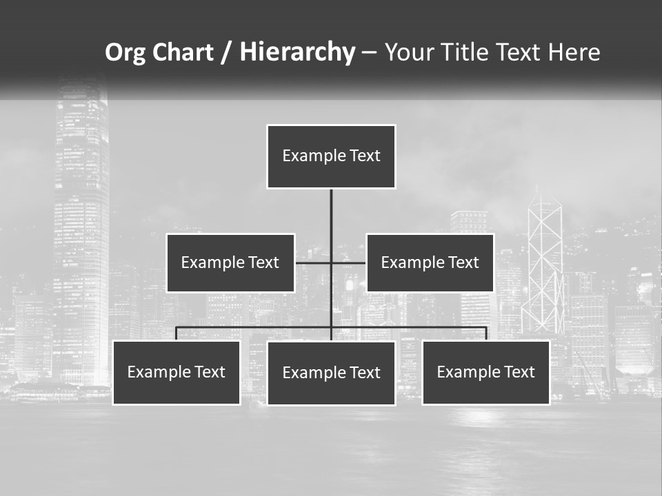 A Black And White Photo Of A City At Night PowerPoint Template