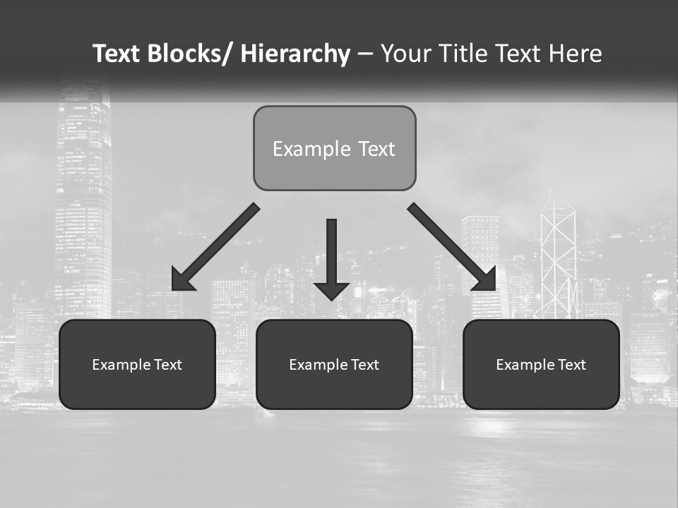 A Black And White Photo Of A City At Night PowerPoint Template