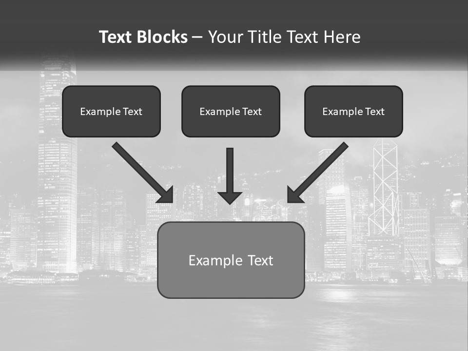 A Black And White Photo Of A City At Night PowerPoint Template