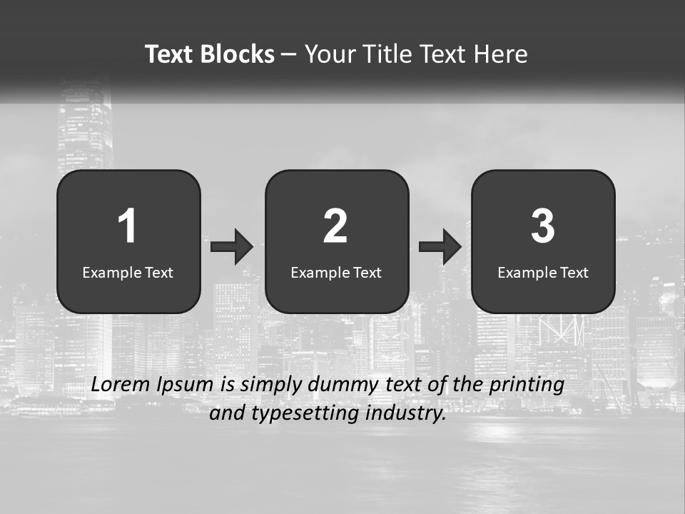 A Black And White Photo Of A City At Night PowerPoint Template