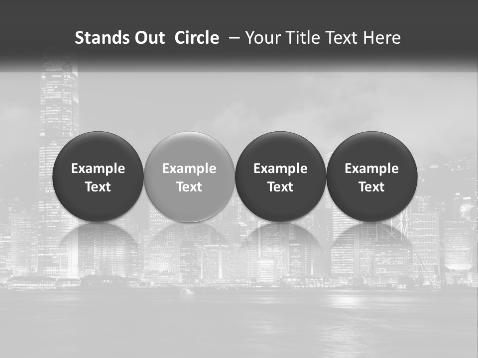 A Black And White Photo Of A City At Night PowerPoint Template