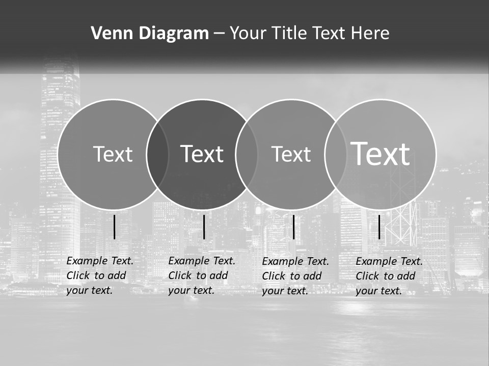 A Black And White Photo Of A City At Night PowerPoint Template