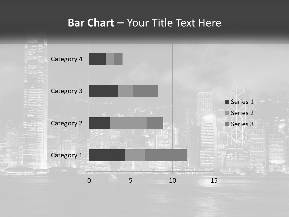 A Black And White Photo Of A City At Night PowerPoint Template