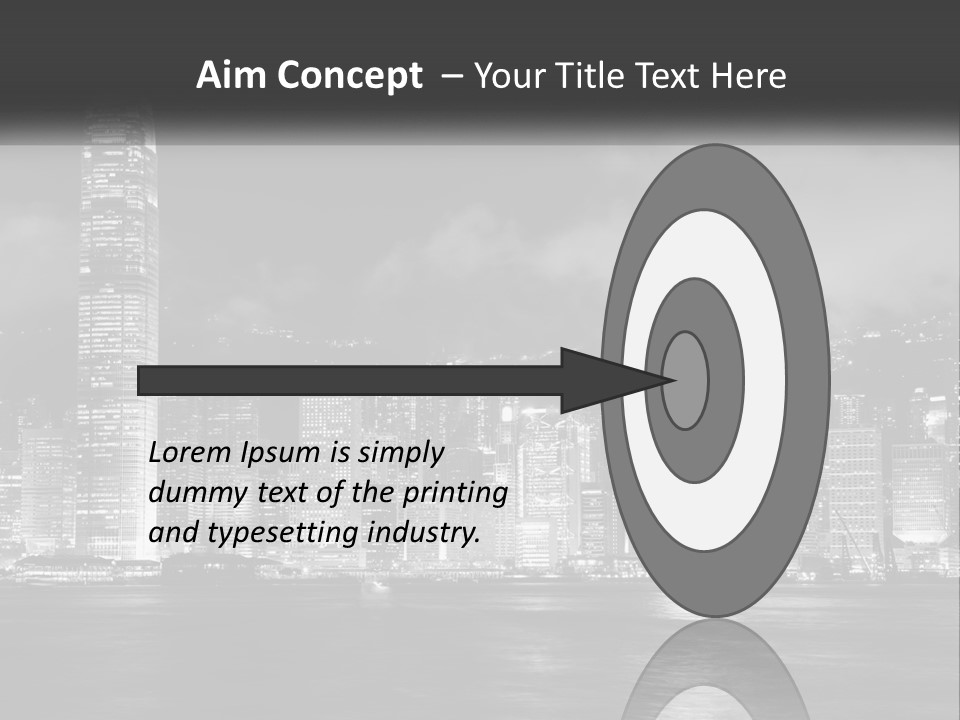 A Black And White Photo Of A City At Night PowerPoint Template