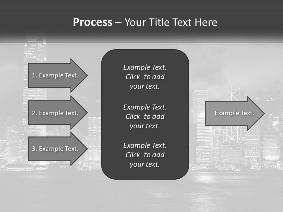 A Black And White Photo Of A City At Night PowerPoint Template