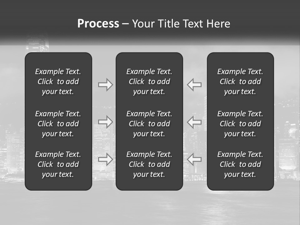 A Black And White Photo Of A City At Night PowerPoint Template