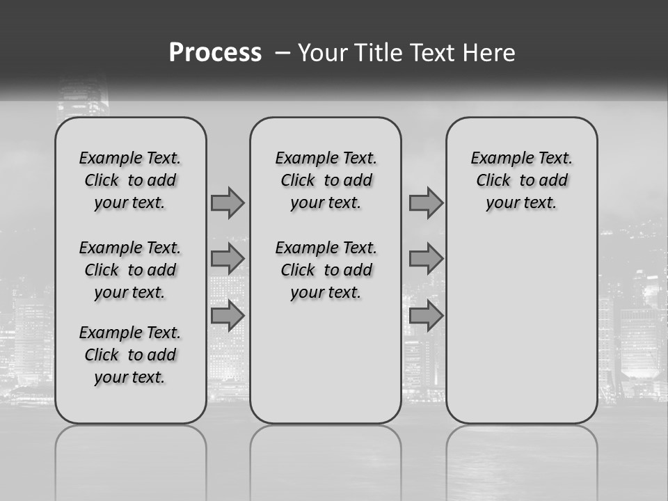 A Black And White Photo Of A City At Night PowerPoint Template