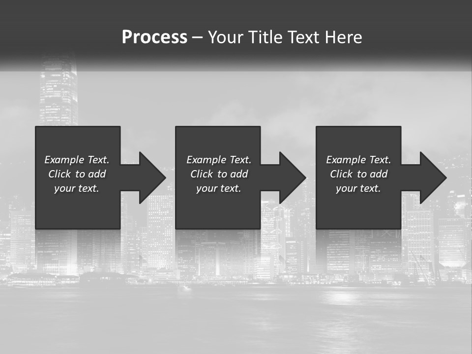 A Black And White Photo Of A City At Night PowerPoint Template