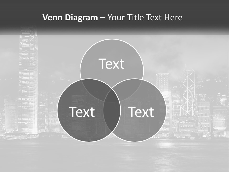 A Black And White Photo Of A City At Night PowerPoint Template