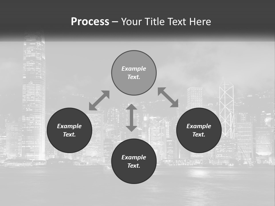 A Black And White Photo Of A City At Night PowerPoint Template