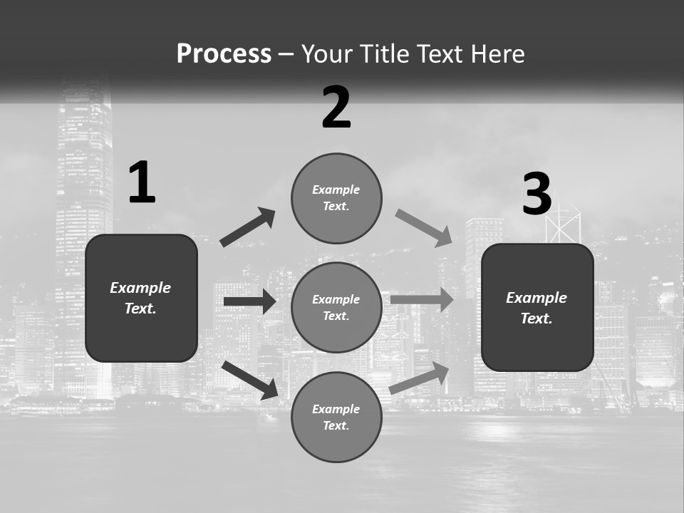 A Black And White Photo Of A City At Night PowerPoint Template