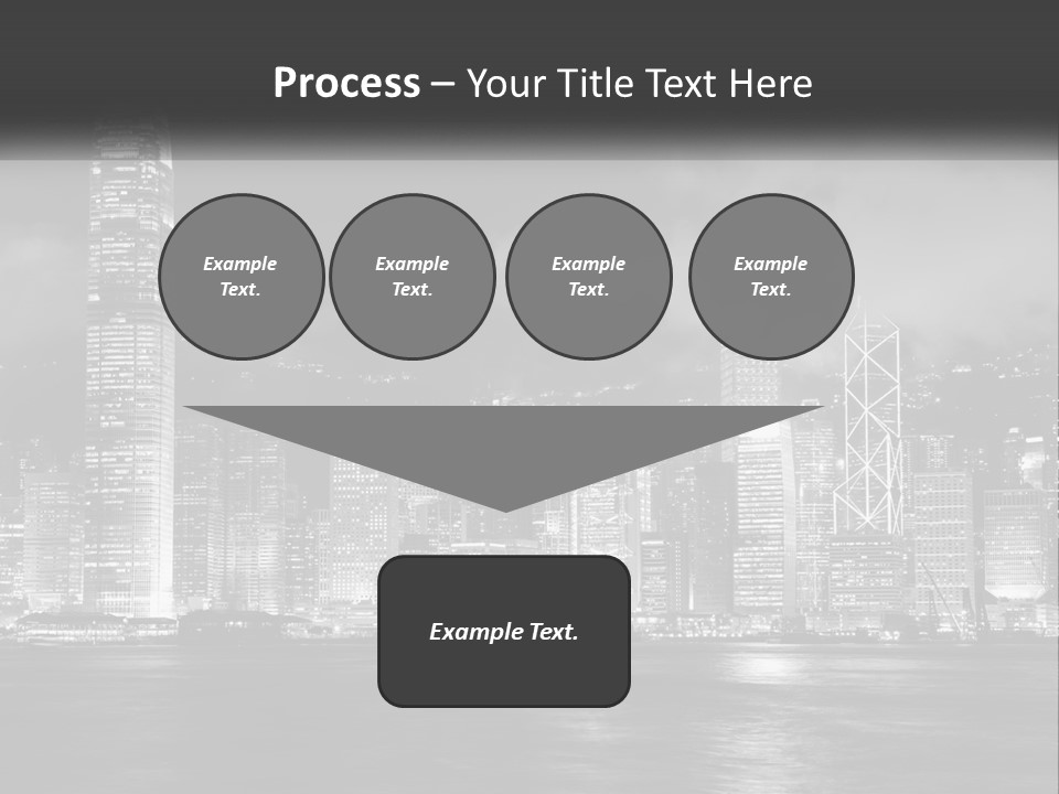 A Black And White Photo Of A City At Night PowerPoint Template