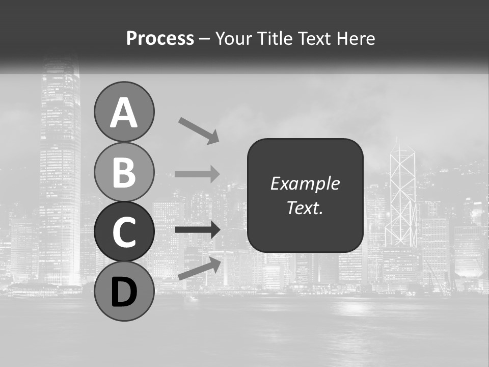 A Black And White Photo Of A City At Night PowerPoint Template