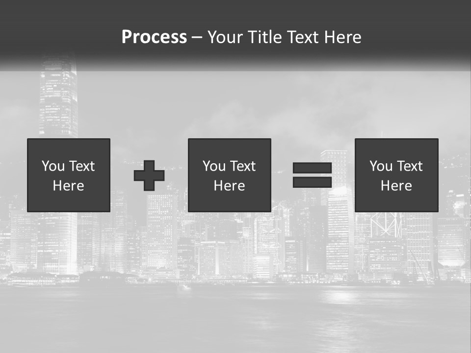 A Black And White Photo Of A City At Night PowerPoint Template
