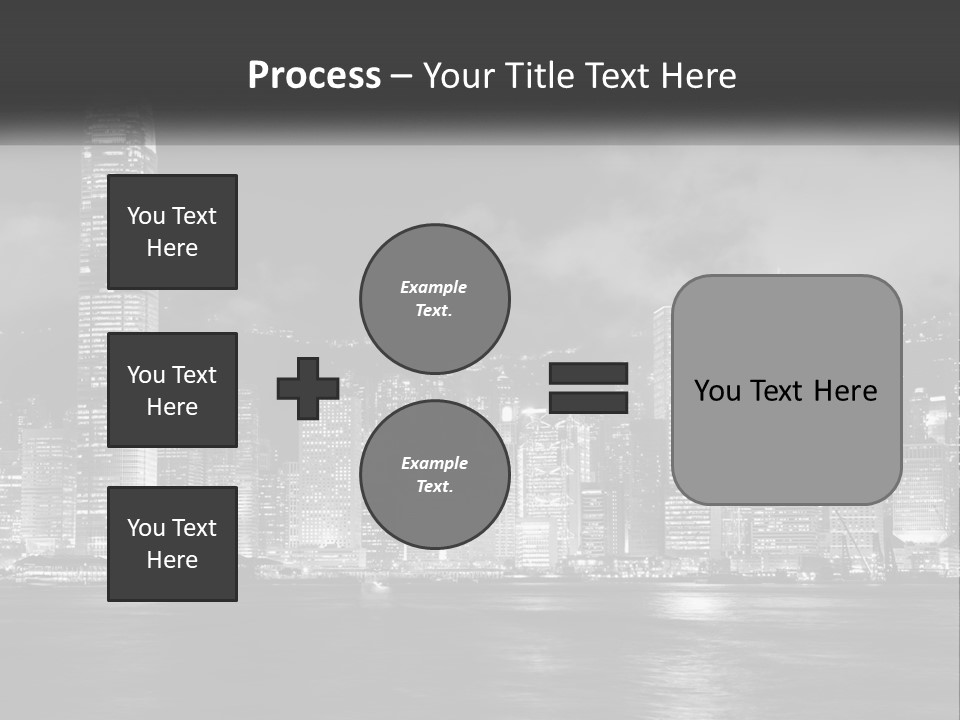 A Black And White Photo Of A City At Night PowerPoint Template