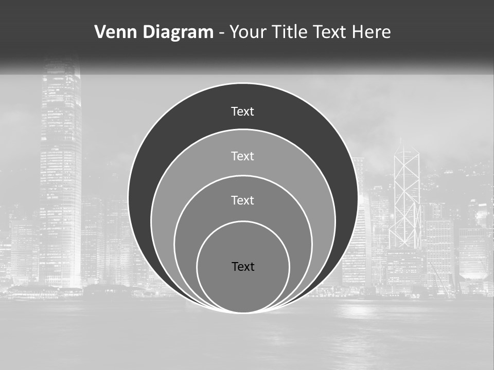 A Black And White Photo Of A City At Night PowerPoint Template