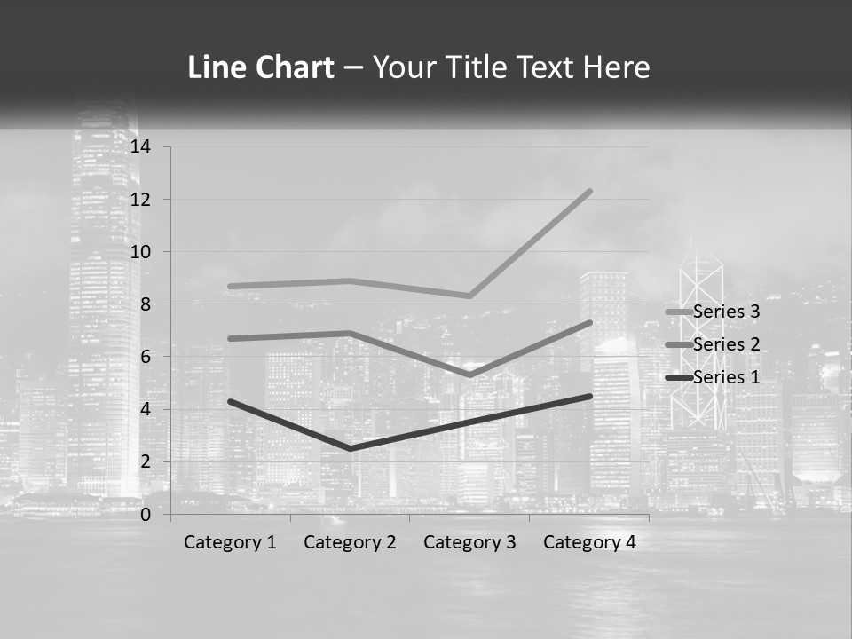 A Black And White Photo Of A City At Night PowerPoint Template