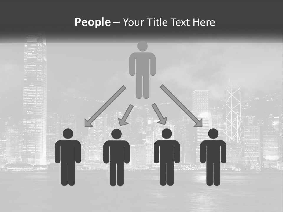 A Black And White Photo Of A City At Night PowerPoint Template